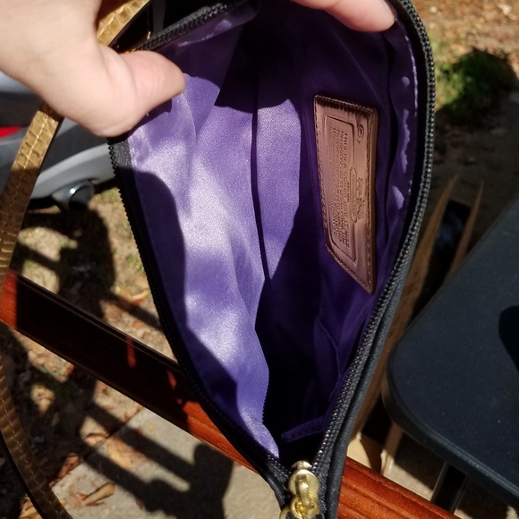 Black Coach Wristlet with Gold accents - Picture 3 of 4